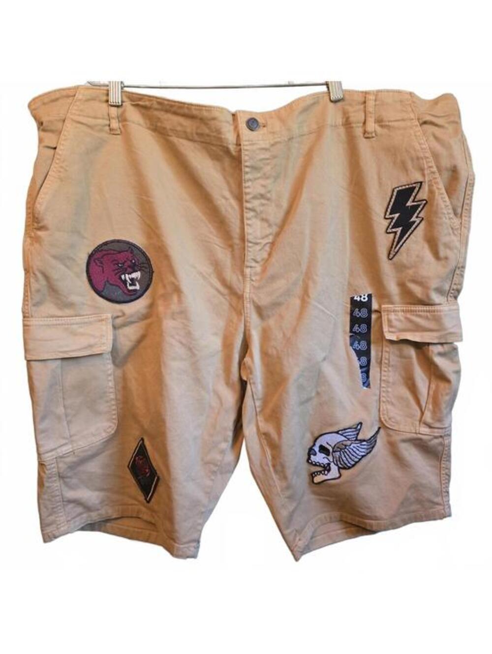Reason Cargo Shorts with Unique Patches - NWOT